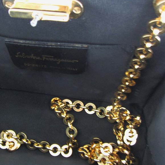 SALVATORE FERRAGAMO Gancini chain straw shoulder bag - Picture 12 of 12